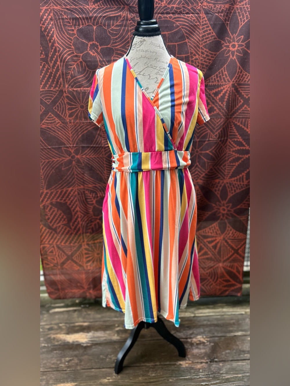 Striped Multicolor Dress - Vibrant Rainbow